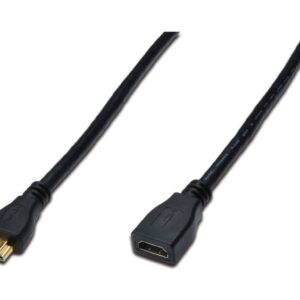 Kabel przedłużający HDMI Highspeed 1.4 z Eth. GOLD Typ HDMI A/HDMI A, M/Ż czarny 5m AK-330201-050-S - obrazek 1