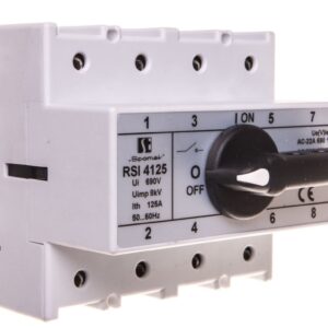 Rozłącznik izolacyjny 4P 125A z pokrętłem na rozłączniku czarnym RSI-4125W02 - obrazek 1