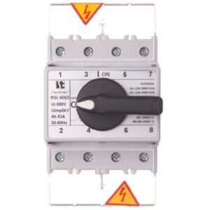 Rozłącznik izolacyjny 4P 63A z pokrętłem na rozłączniku czarnym RSI-4063W02 - obrazek 1