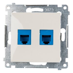 Simon 54 Gniazdo telefoniczne podwójne 2xRJ12 kremowe DT2.01/41 - obrazek 1