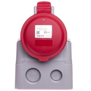 Gniazdo stałe 16A 5P 400V czerowne IP44 P17 TEMPRA PRO 555159 - obrazek 1