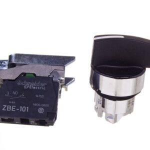 Przełącznik 2 położeniowy pokrętło 22mm czarny 1Z bez samopowrotu XB4BJ21 - obrazek 1
