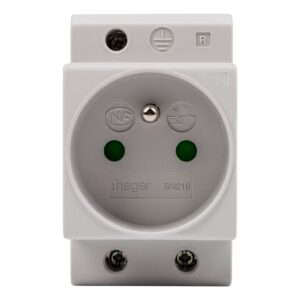 Gniazdo modułowe 2P+Z 10A 250V na szynę SN216 - obrazek 1