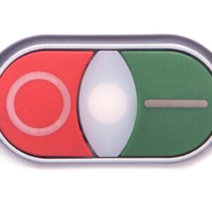Napęd przycisku podwójny zielony/czerwony /I-O/ 22mm IP66 z podświetleniem z samopowrotem M22-DDLF-GR-X1/X0 284814 - obrazek 1