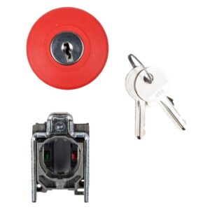 Przycisk bezpieczeństwa 22mm 1Z 1R IP66 klucz XB4BS9445 - obrazek 1