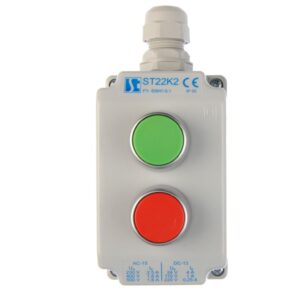 Kaseta sterownicza 2-otworowa z przyciskami zielony/czerwony IP65 ST22K21-1 - obrazek 1