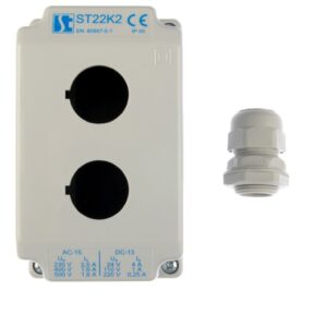 Obudowa kasety 2-otworowa 22mm szara IP65 ST22K200 - obrazek 1