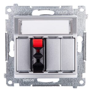 Simon 54 Gniazdo głośnikowe pojedyncze srebrny mat DGL31.01/43 - obrazek 1