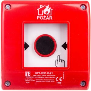 Przycisk ppoż. natynkowy 2Z 1R czerwony OP1-W01-B21 - obrazek 1